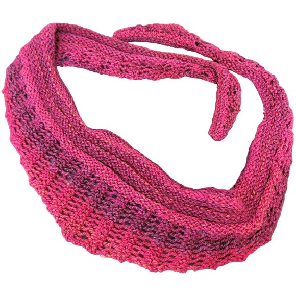 Colorful Pink Scarf Women Winter Accessories Cowl Wrap Crochet Knit Handmade New - Picture 9 of 9
